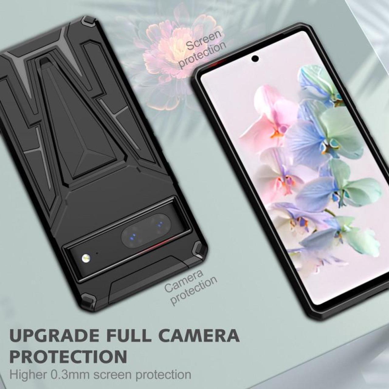 Alt view image 4 of 5 - Transformer Hybrid Case with Kickstand for Google Pixel 7 - Black