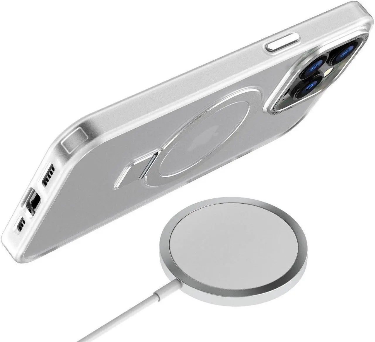 Alt view image 6 of 7 - MagSafe Compatible Shade Series Hybrid Case with Kickstand Ring Holder for iPhone 13 Pro Max - Clear