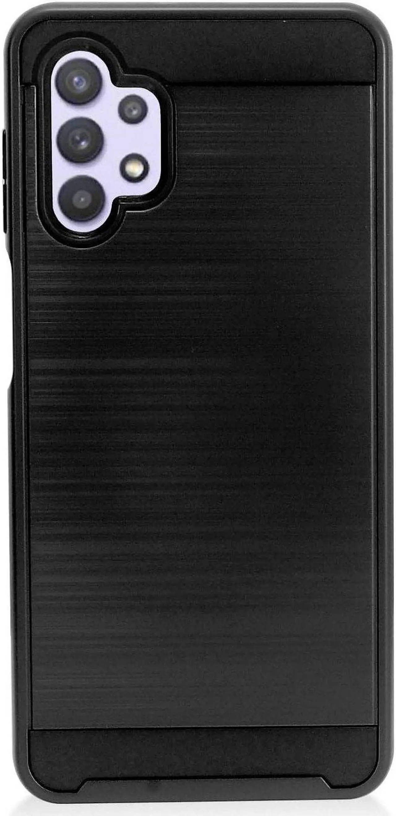 Alt view image 3 of 6 - Brushed Textured Hybrid Armor Case for Samsung Galaxy A32 5G - Black