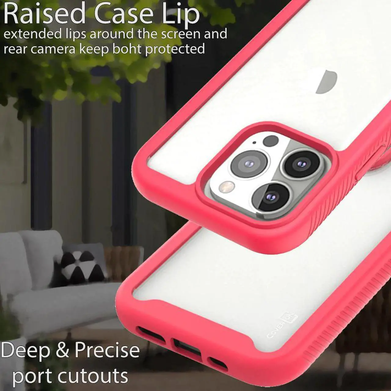 Main image of Transparent Hybrid Case for iPhone 14 Pro Max - Pink