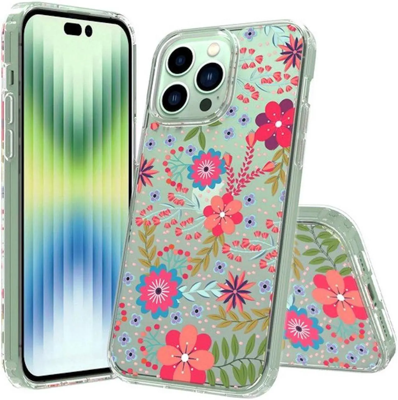 Main image of Fusion Shield Tough Snap-on Case for iPhone 14 Pro Max - Flowers