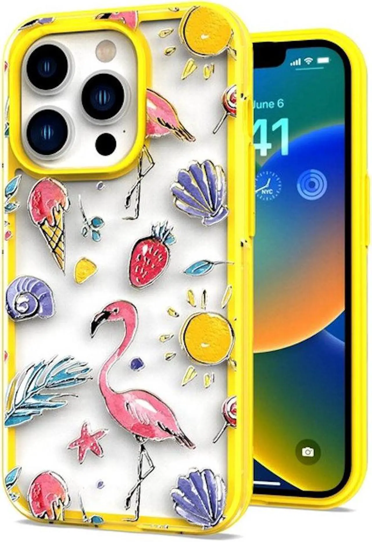 Main image of Designer Series Hybrid Case for iPhone 14 Pro Max - Flamingo