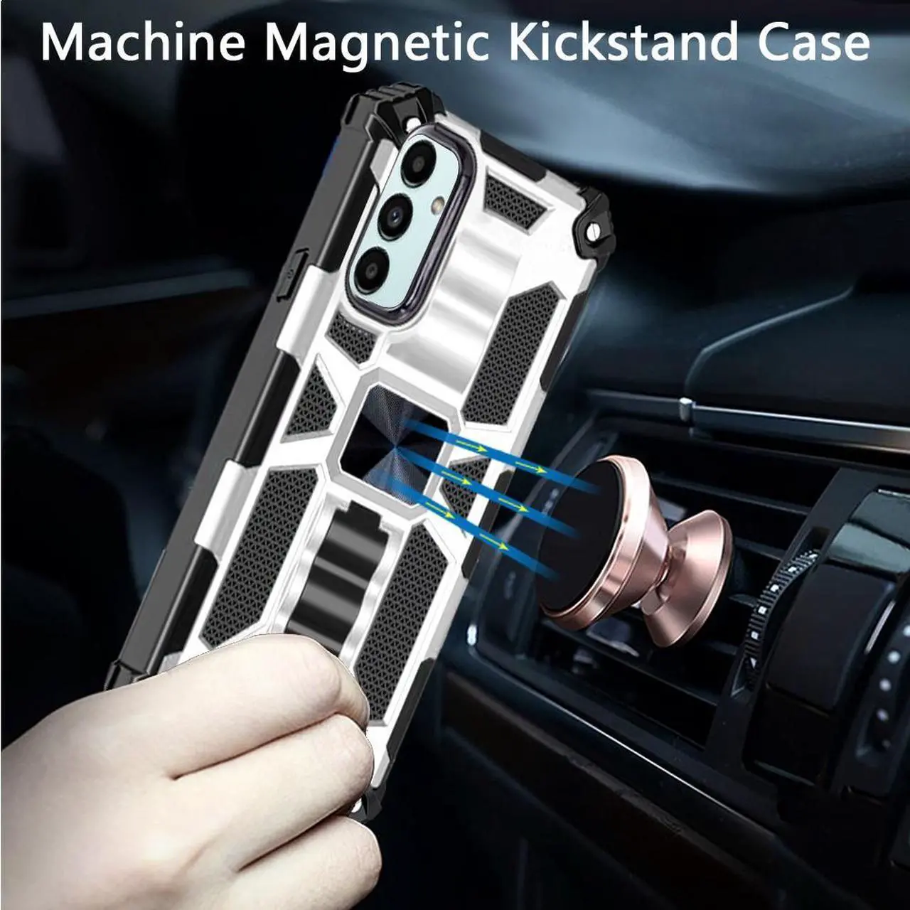 Alt view image 3 of 3 - Tough Ultra Rugged Hybrid Case for Samsung Galaxy A13 5G / 4G - Silver