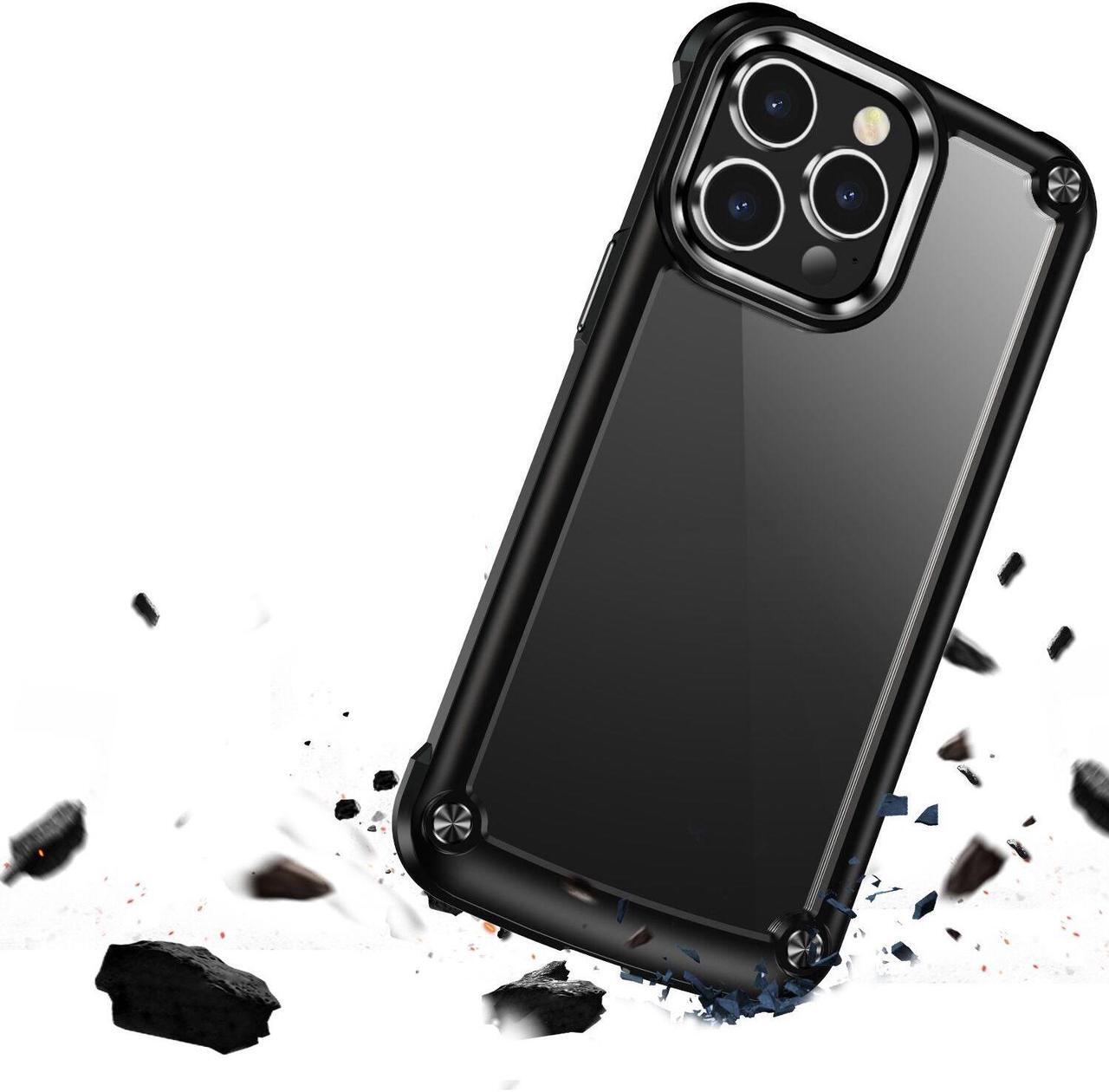 Alt view image 2 of 6 - Tough Shield Snap-on Transparent Case for iPhone 14 - Black