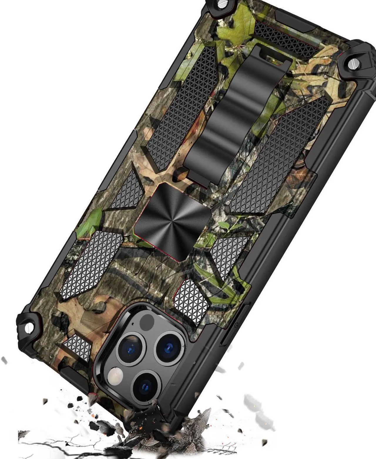 Alt view image 2 of 4 - Tough Ultra Rugged Hybrid Case for iPhone 14 Pro - Camouflage Jungle