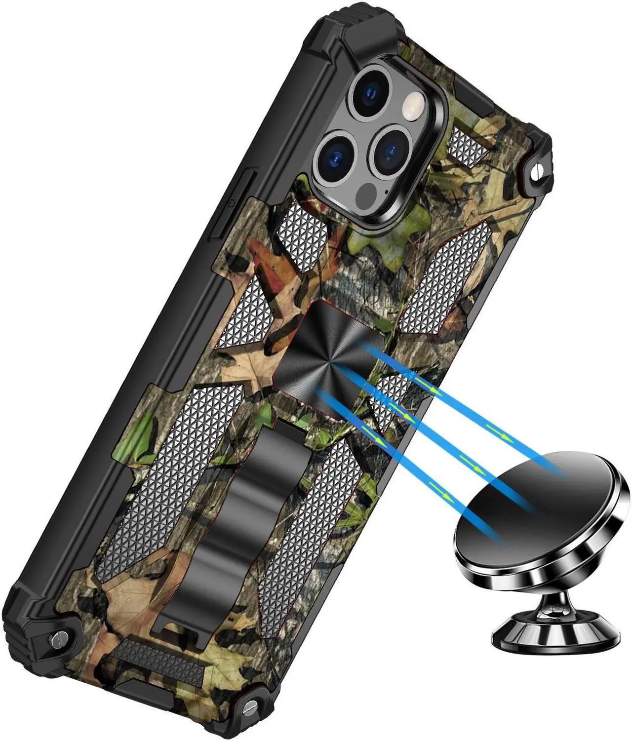 Alt view image 4 of 4 - Tough Ultra Rugged Hybrid Case for iPhone 14 Pro - Camouflage Jungle