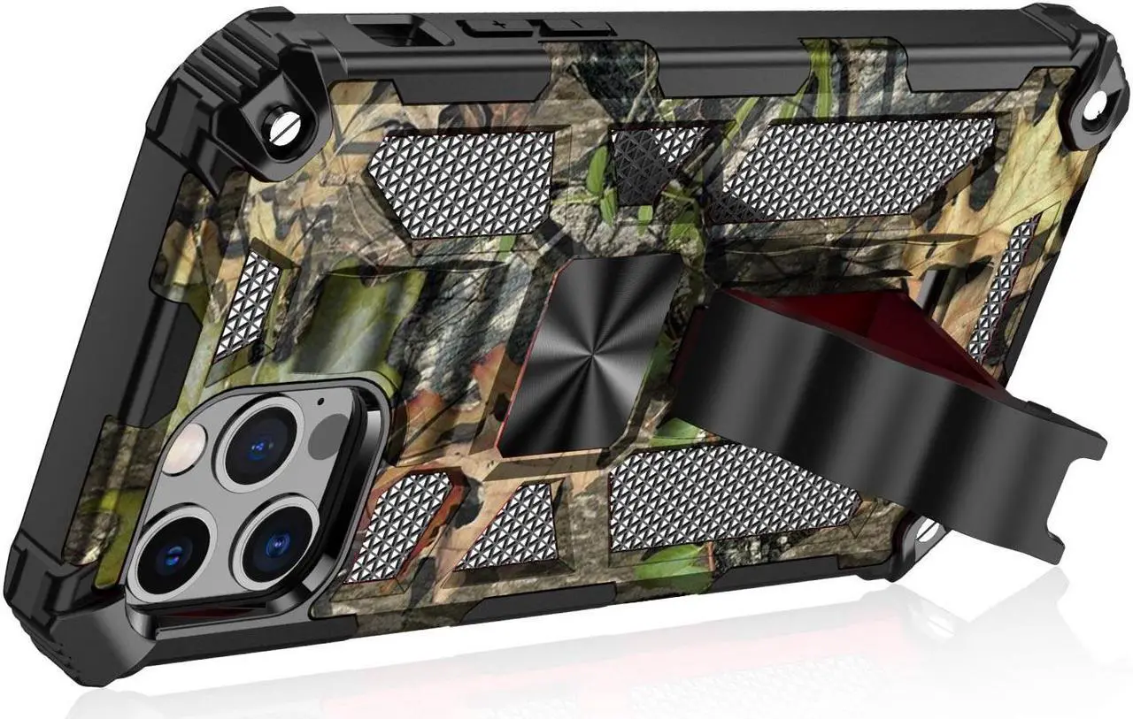 Alt view image 3 of 4 - Tough Ultra Rugged Hybrid Case for iPhone 14 Pro - Camouflage Jungle