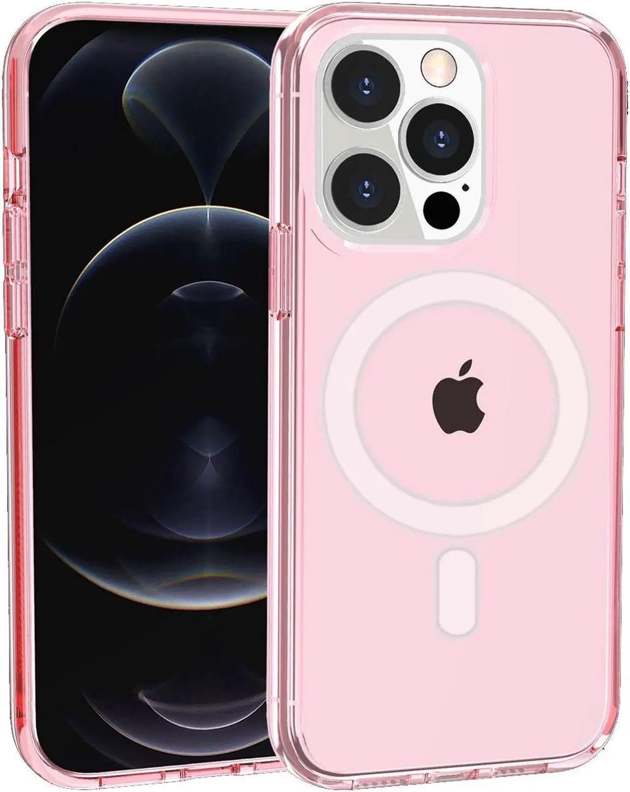 Alt view image 2 of 2 - MagSafe Compatible Slim Transparent Case for iPhone 14 Pro Max - Pink