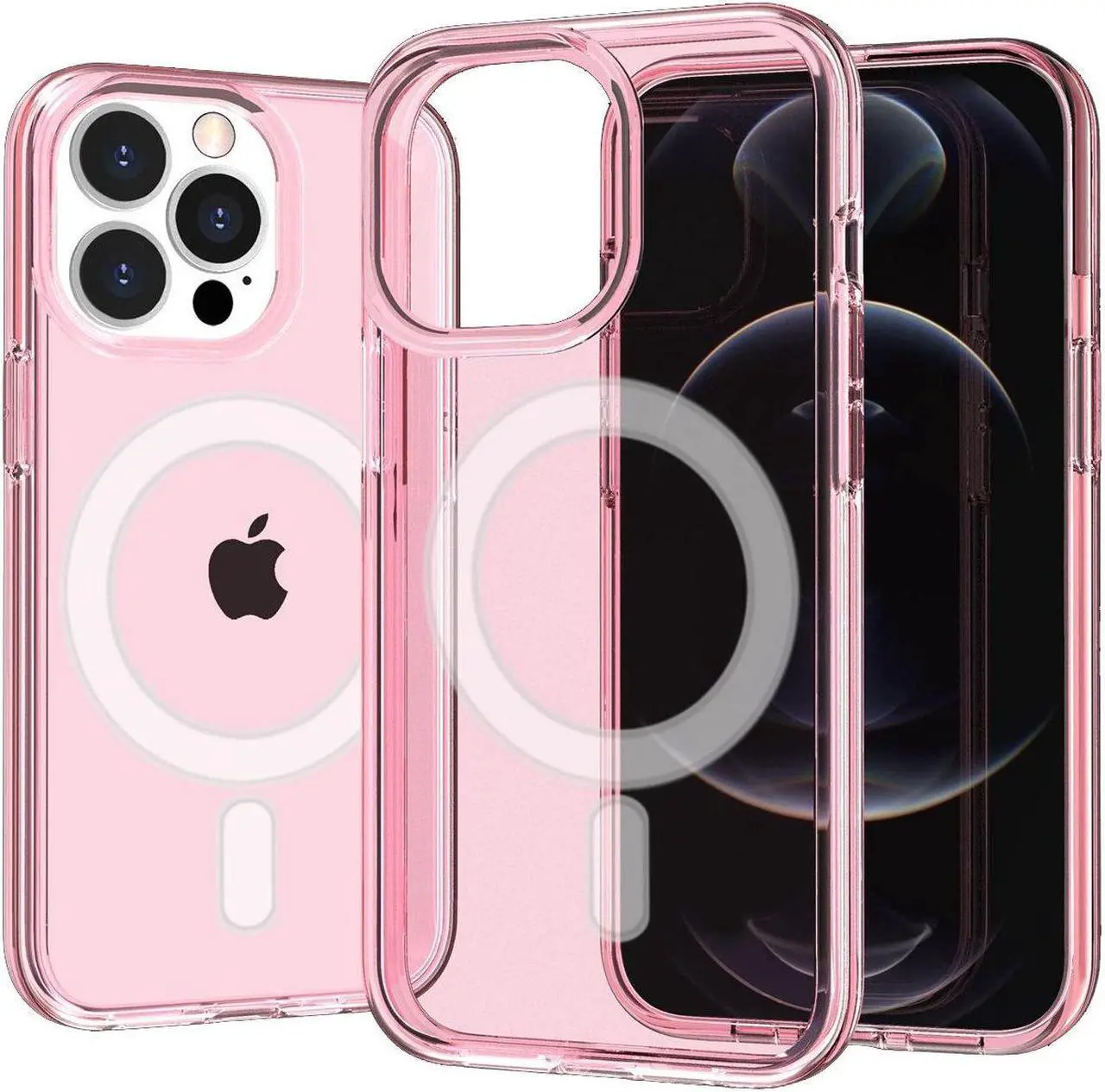 Main image of MagSafe Compatible Slim Transparent Case for iPhone 14 Pro Max - Pink