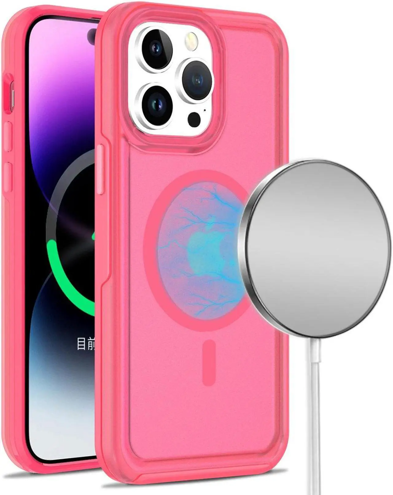 Main image of MagSafe Compatible Candy Series Hybrid Case for iPhone 13 Pro Max - Hot Pink
