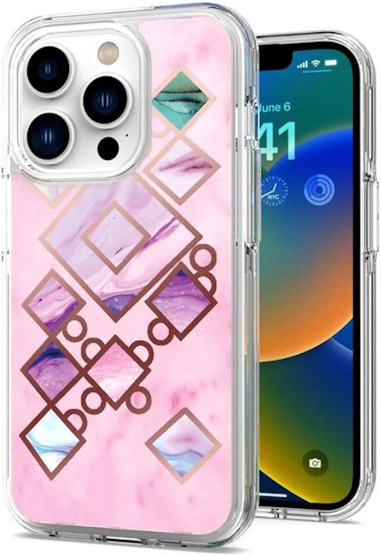 Main image of Marble Series Dual Layer Designer Case for iPhone 14 Pro Max - Tiles