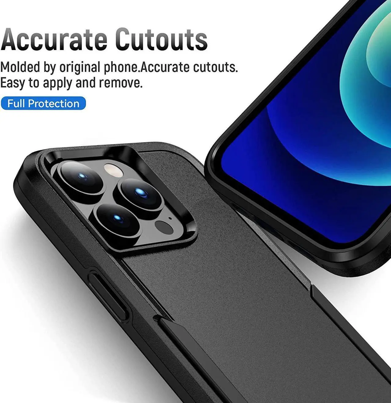 Alt view image 7 of 7 - TUFF Hybrid Armor Case for iPhone 14 Pro Max - Black