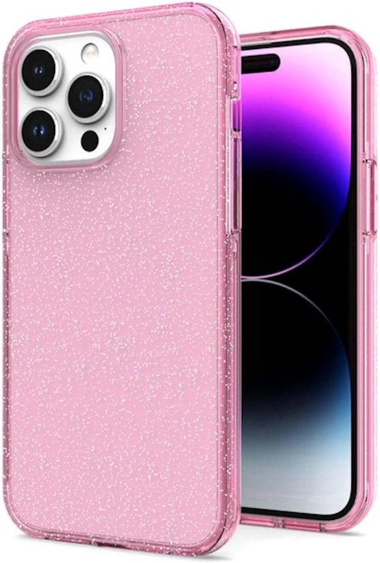 Main image of Full Glitter Hybrid Protective Case for iPhone 14 Pro - Pink