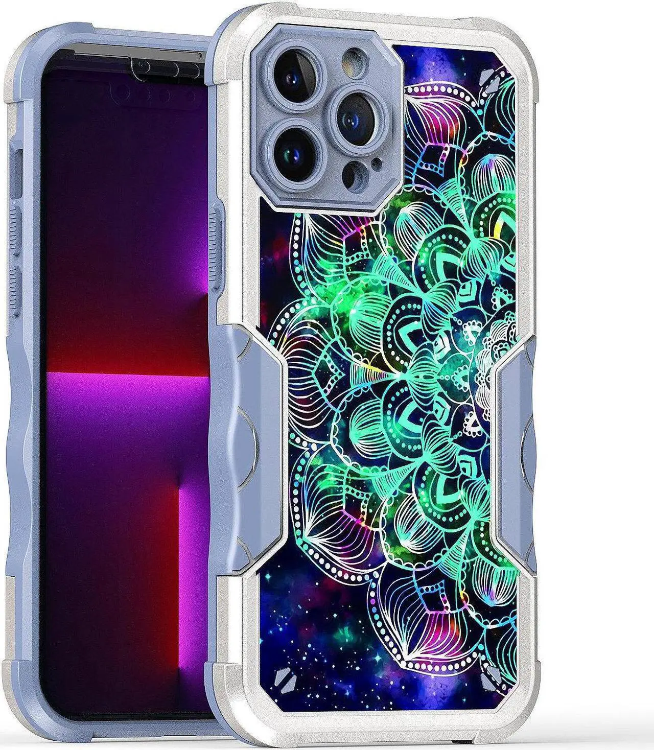 Main image of Military Grade Shockproof Hybrid Armor Case for iPhone 14 Pro - Mandala
