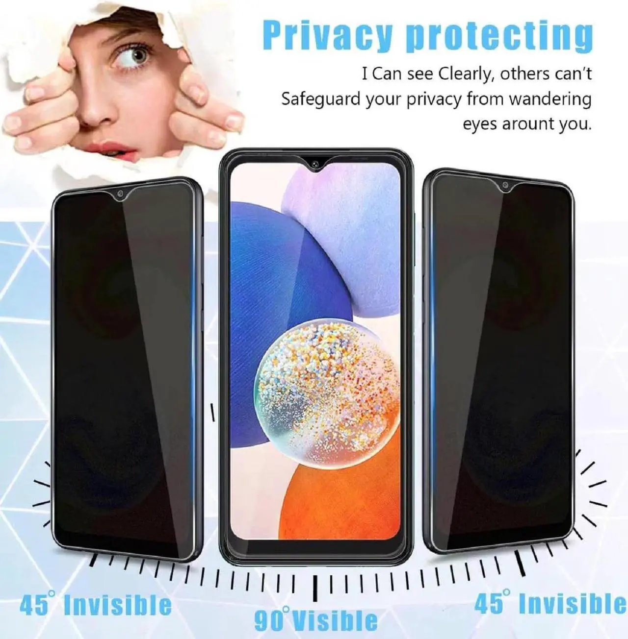Alt view image 2 of 7 - Privacy Tempered Glass Screen Protector for Samsung Galaxy A15 5G