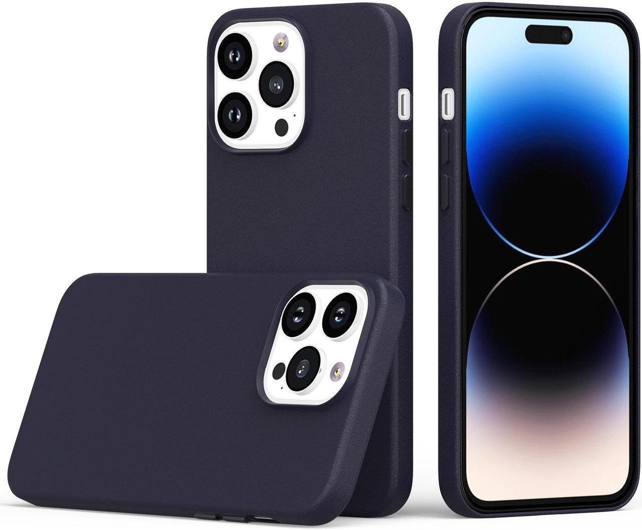 Alt view image 2 of 5 - MagSafe Compatible Leather Case for iPhone 14 Pro Max - Ink Blue