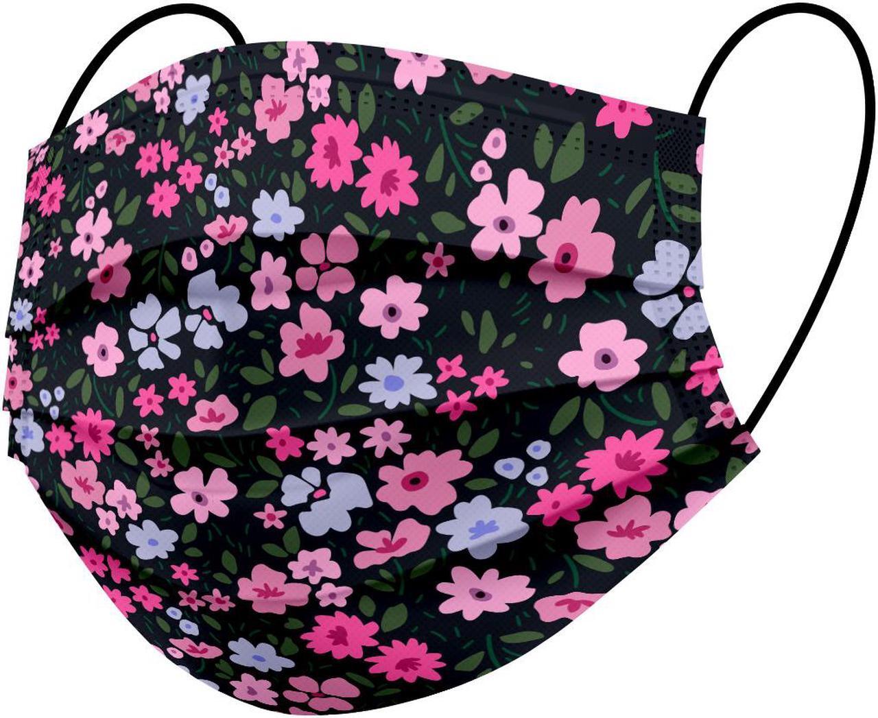 Main image of WeCare Protective Face Masks, Box of 50 (each Individually-Wrapped) - Flower Print