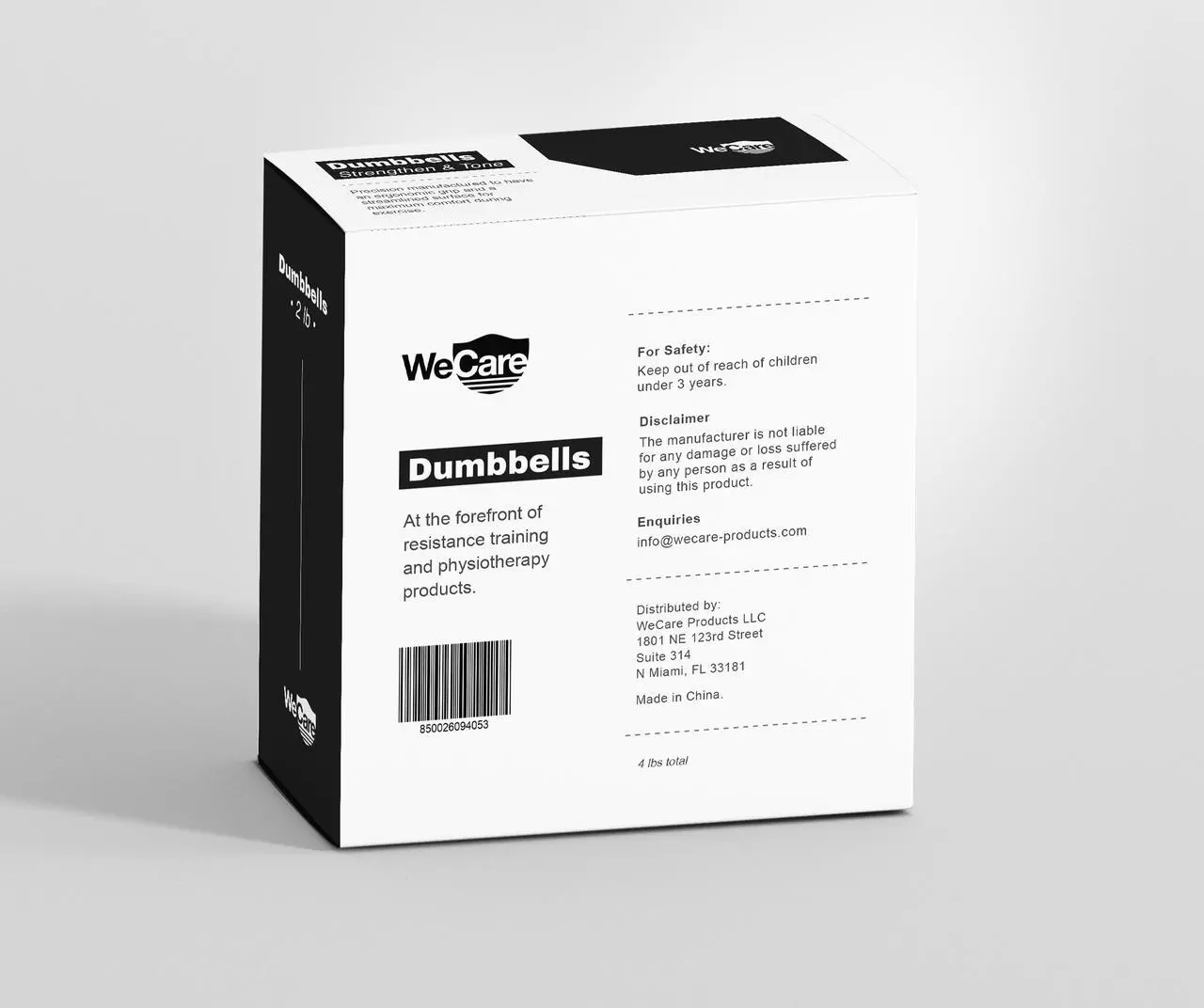 Alt view image 7 of 7 - WeCare Neoprene Coated 2 Lbs Dumbbells for Non-Slip Grip (Set of Two) - Black