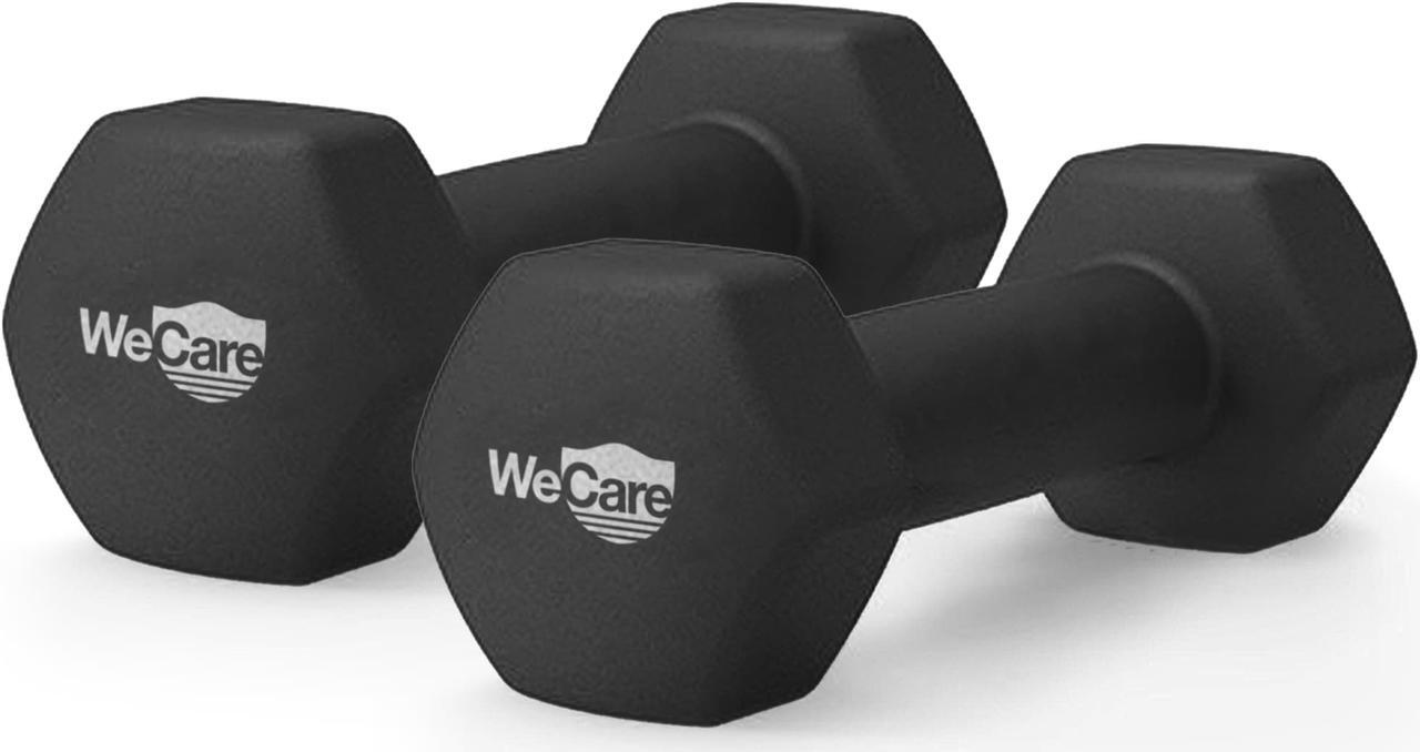 Alt view image 2 of 4 - WeCare Neoprene Coated 12 Lbs Dumbbells for Non-Slip Grip (Set of Two) - Black