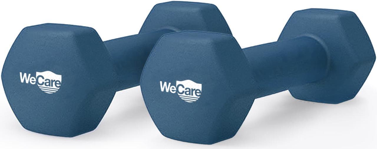 Alt view image 2 of 4 - WeCare Neoprene Coated 2 Lbs Dumbbells for Non-Slip Grip (Set of Two) - Blue