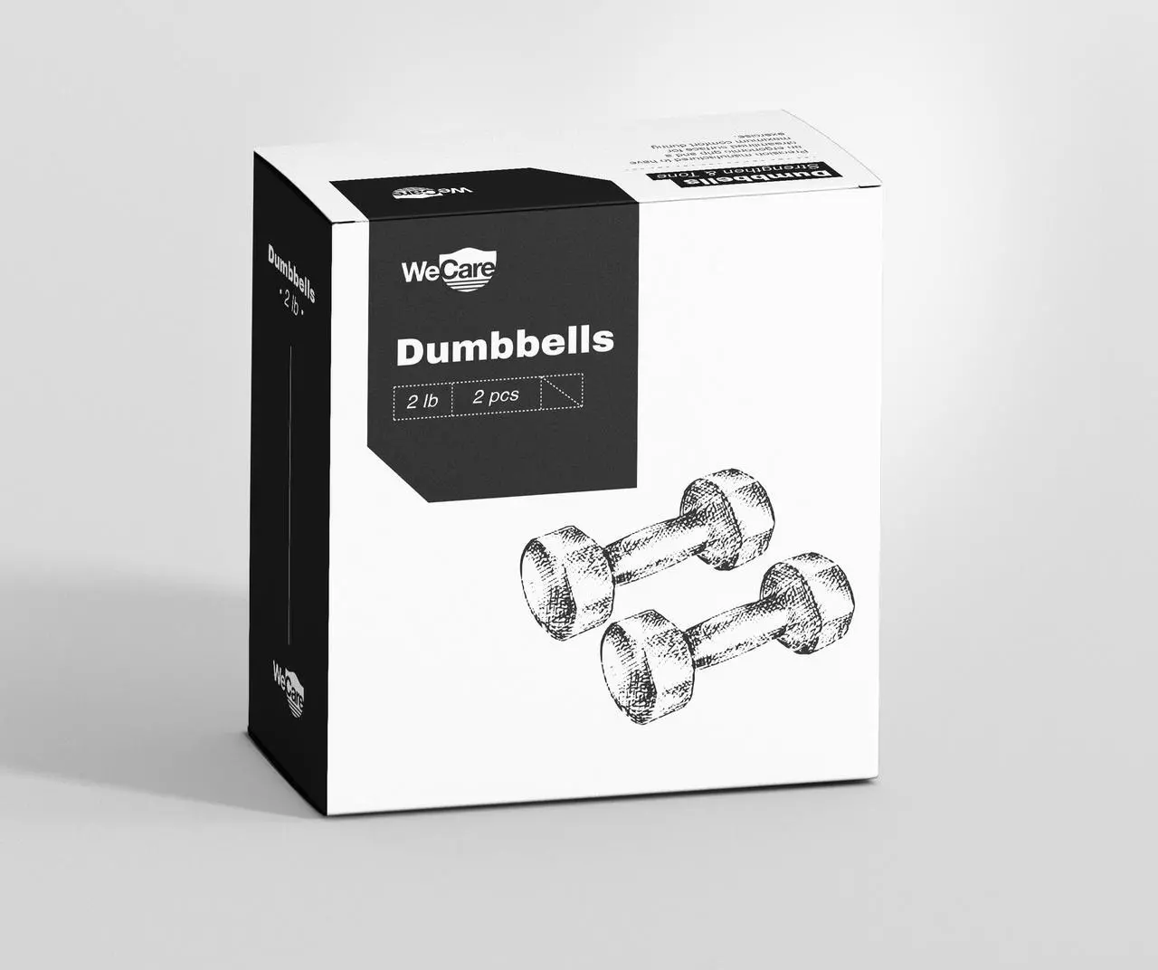 Alt view image 6 of 7 - WeCare Neoprene Coated 2 Lbs Dumbbells for Non-Slip Grip (Set of Two) - Black