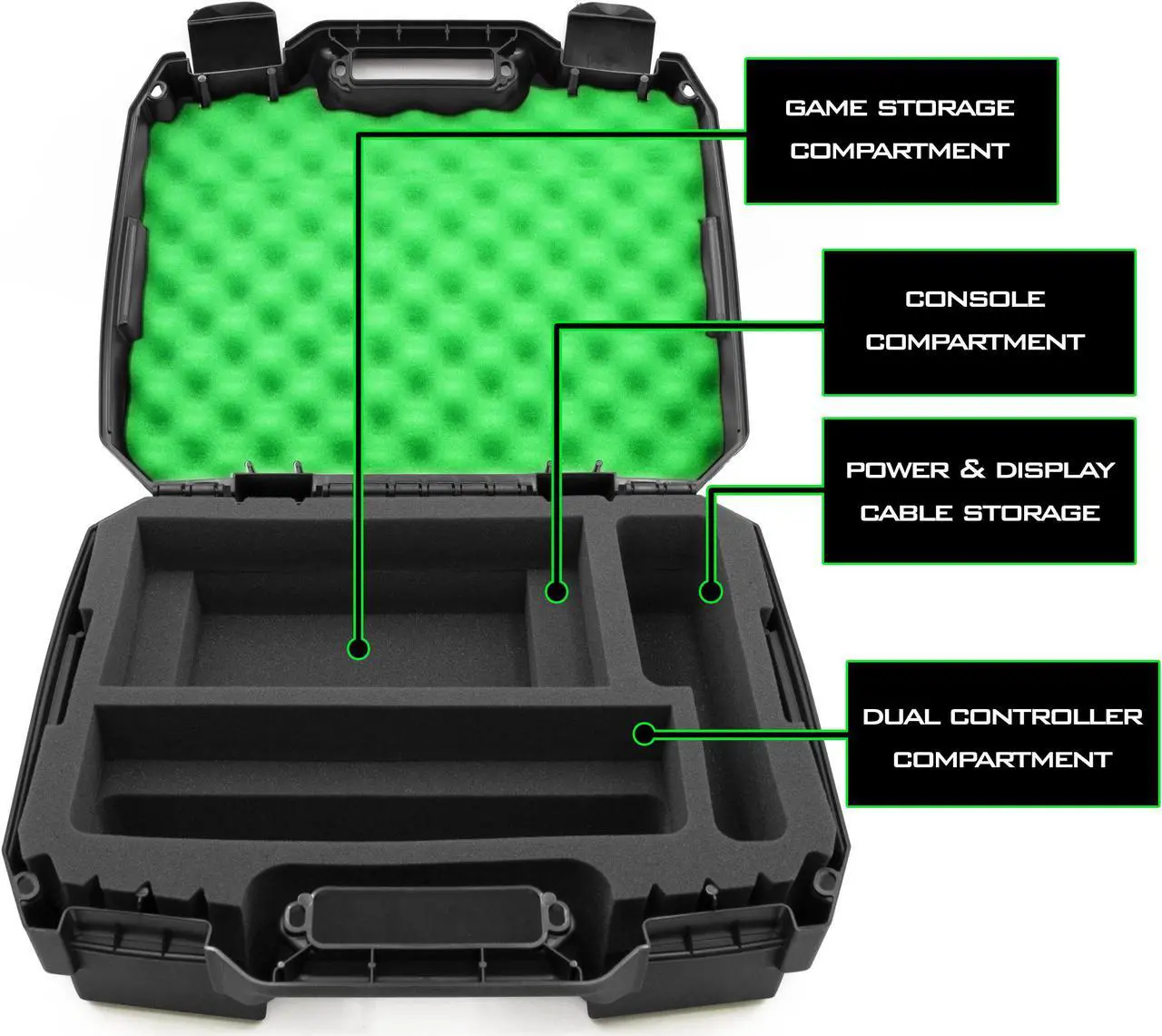 Alt view image 3 of 6 - CASEMATIX Hard Shell Travel Case Compatible with Xbox Series S Console, Controllers, Games and Other Accessories