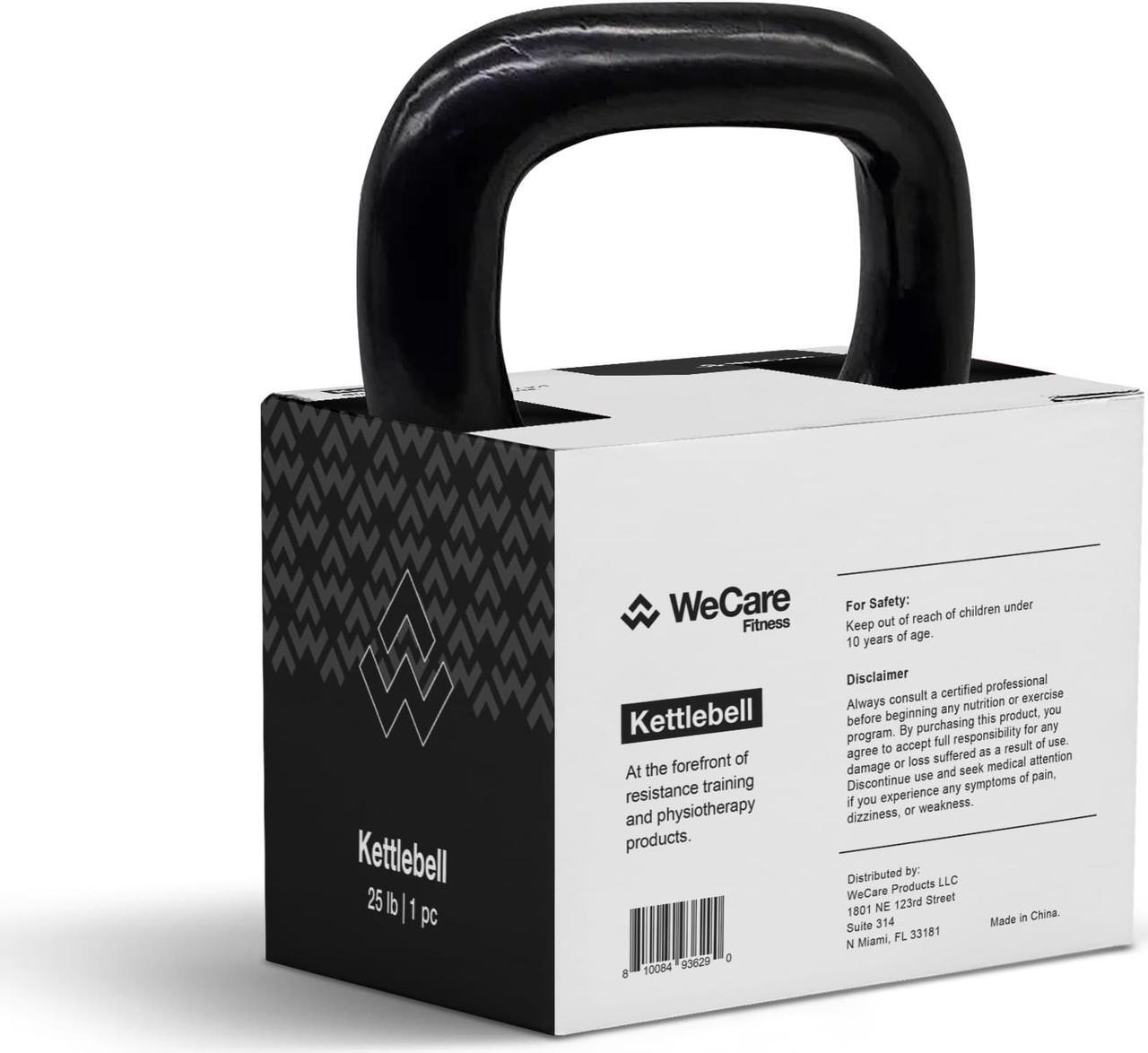 Alt view image 6 of 6 - WeCare Fitness Kettlebell, 25 LB Cast Iron - For Home Workout - Black 25 lbs.