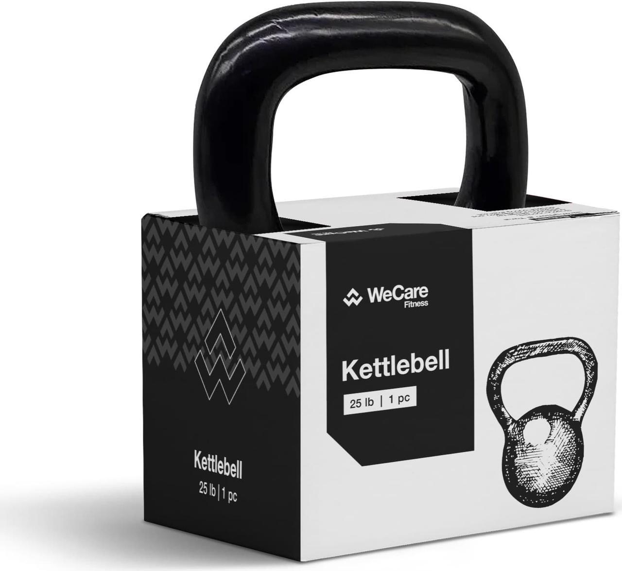 Alt view image 5 of 6 - WeCare Fitness Kettlebell, 25 LB Cast Iron - For Home Workout - Black 25 lbs.