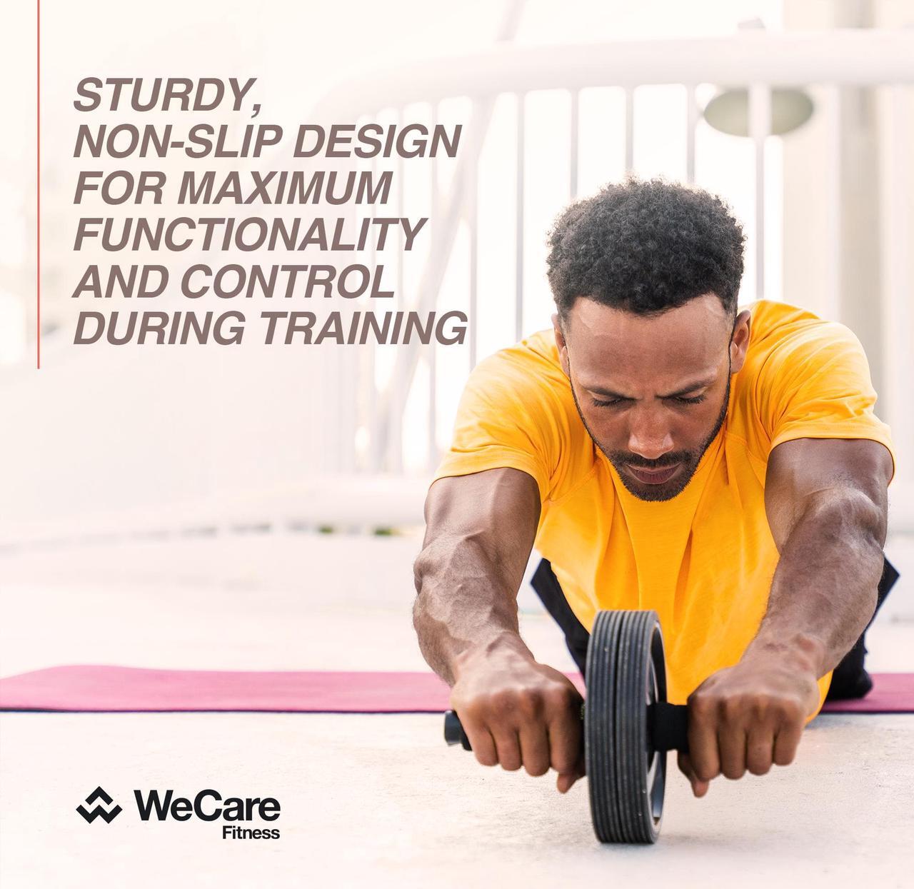 Alt view image 4 of 5 - WeCare Fitness AB Wheel - Workout Equipment for Abdominal Exercise - Black