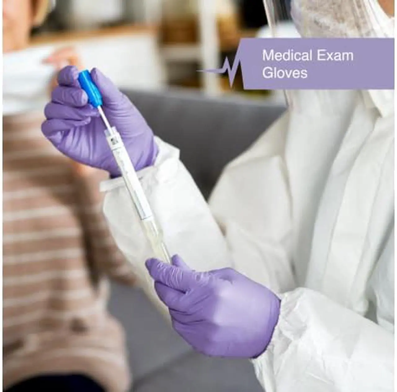 Alt view image 5 of 6 - Fifth Pulse Nitrile Exam Latex Free & Powder Free Gloves - Lilac - Box of 100 Gloves (Small)