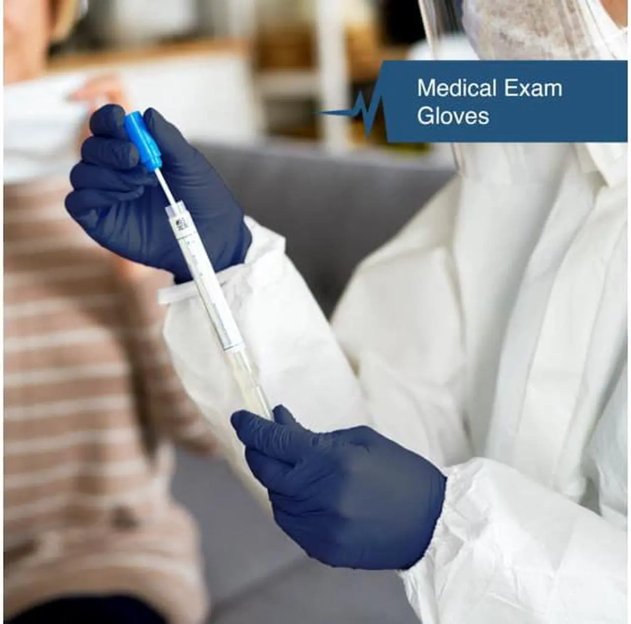 Alt view image 5 of 6 - Fifth Pulse Nitrile Exam Latex Free & Powder Free Gloves - Navy Blue - Box of 200 Gloves (Large)