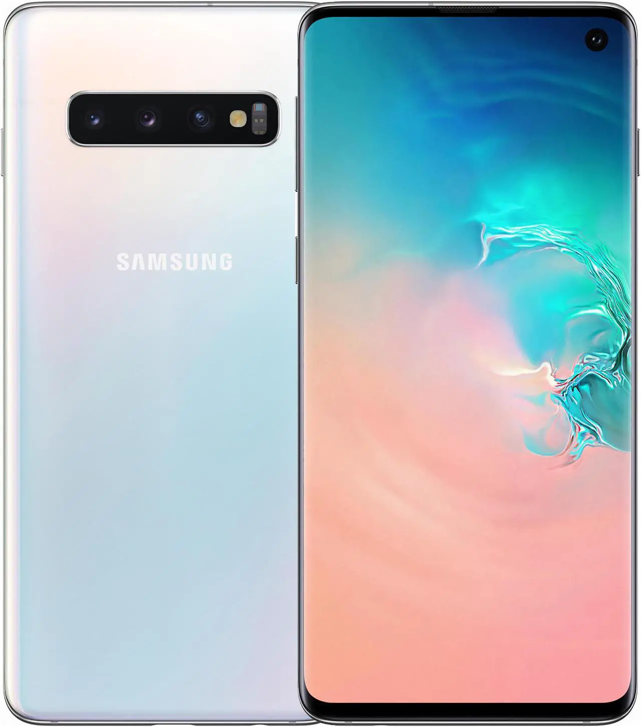 Main image of Samsung Galaxy S10 G973 128GB Unlocked GSM LTE Phone with Triple 12 MP + 12 MP + 16 MP Rear Camera - Prism White (International Version)