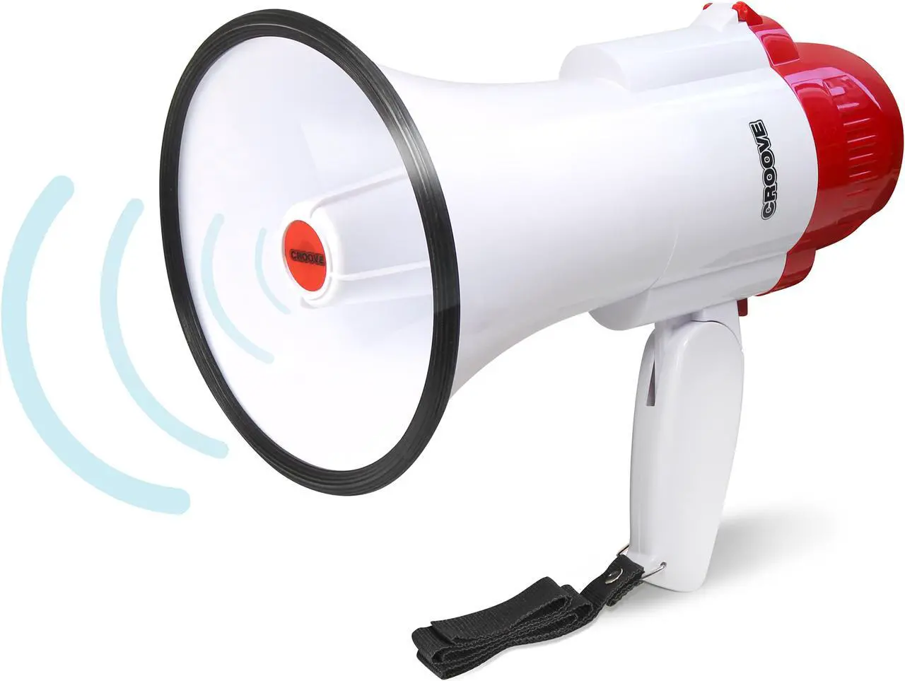 Main image of Croove Portable 30 Watt Bullhorn/Megaphone with Siren & Cheering - 800 Yard Range - Powerful and Lightweight - White