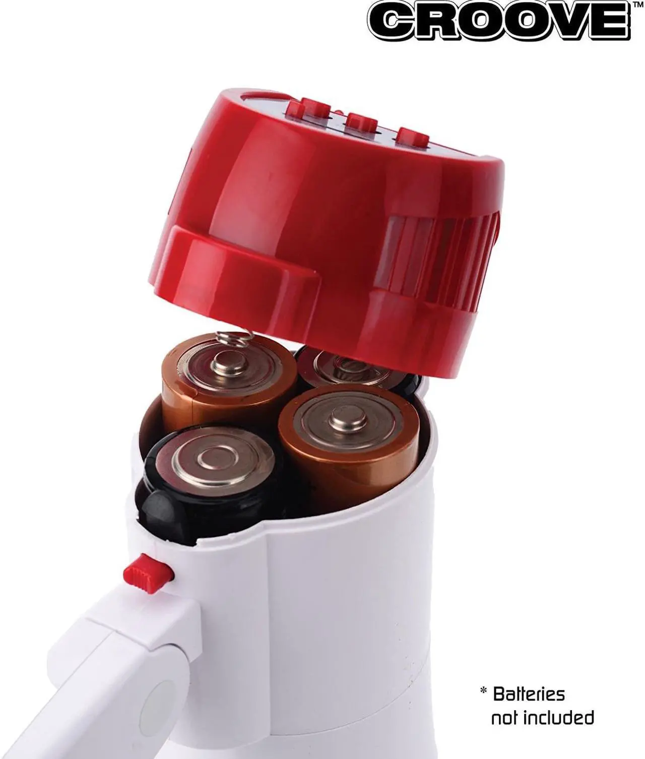 Alt view image 6 of 6 - Croove Portable 30 Watt Bullhorn/Megaphone with Siren & Cheering - 800 Yard Range - Powerful and Lightweight - White