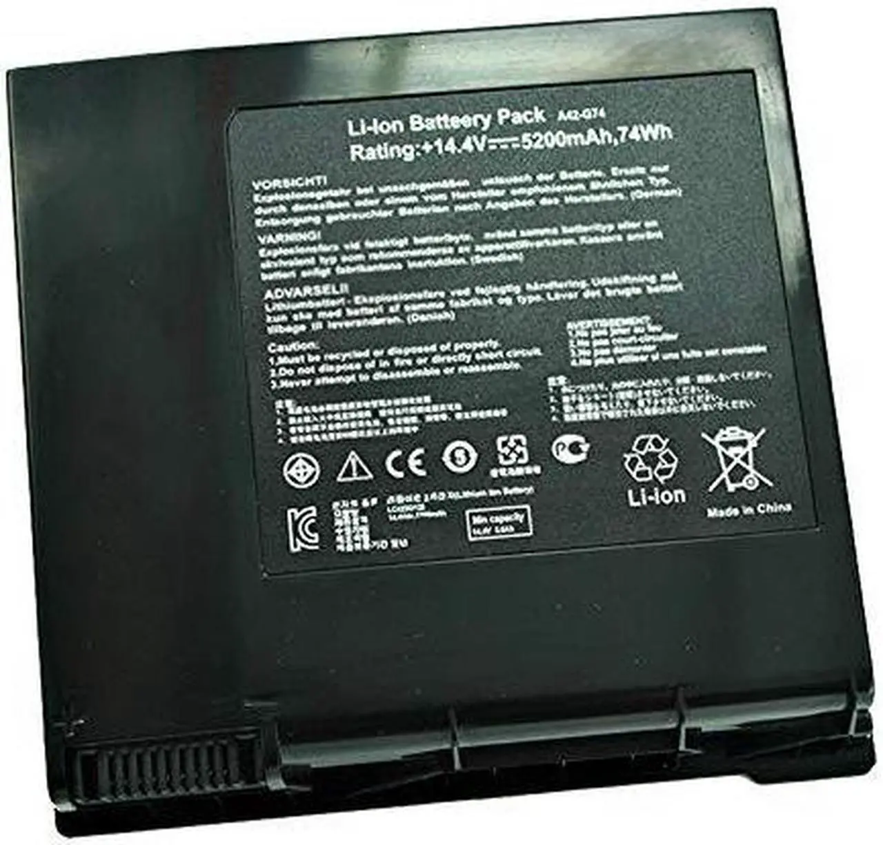 Main image of 74Wh 5200mAh 14.4V A42-G74 Laptop Battery for Asus G74 G74S G74J G74JH G74SW G74SX G74JH LC42SD128 ICR18650-26F