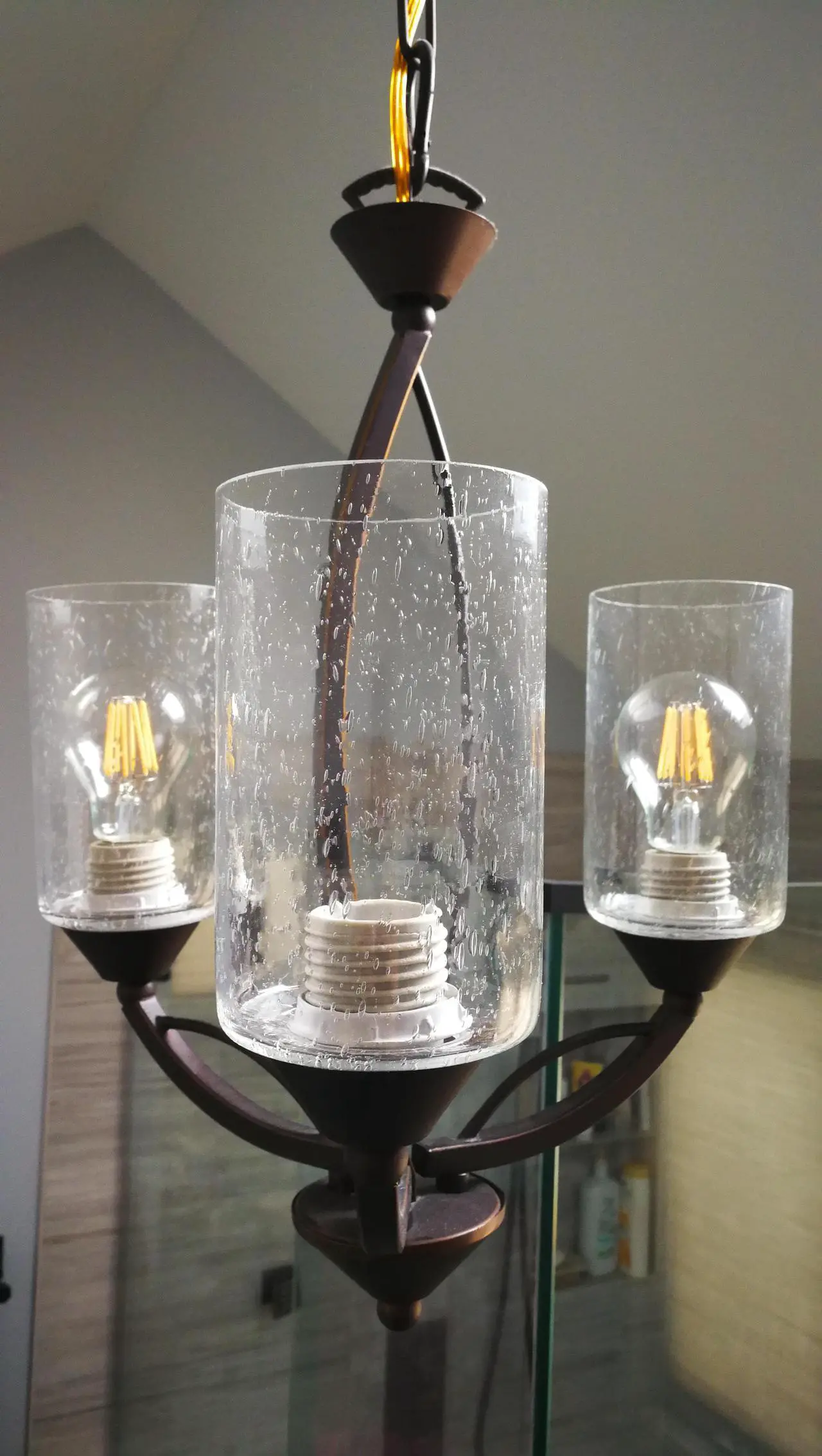 Alt view image 4 of 7 - Bubble Seeded Glass Shade, LEDupdates 3 Packs Clear Cylinder for Light Fixture Glass replacement 1" 5/8 fitter