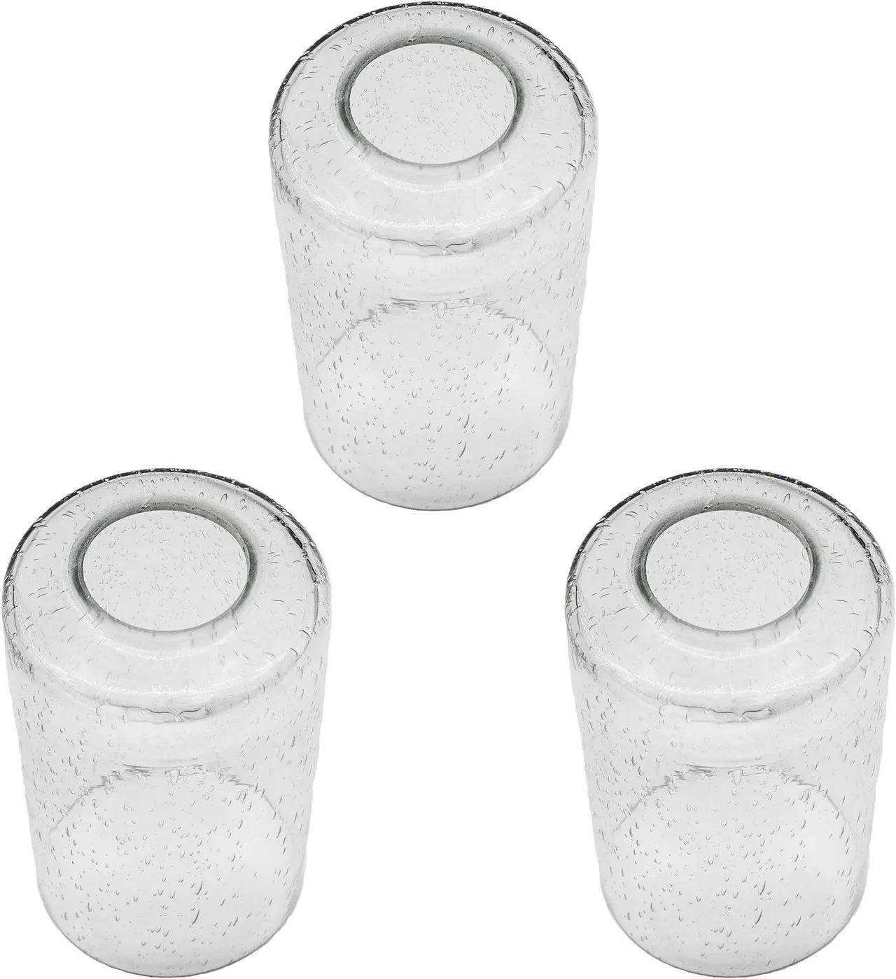 Main image of Bubble Seeded Glass Shade, LEDupdates 3 Packs Clear Cylinder for Light Fixture Glass replacement 1" 5/8 fitter
