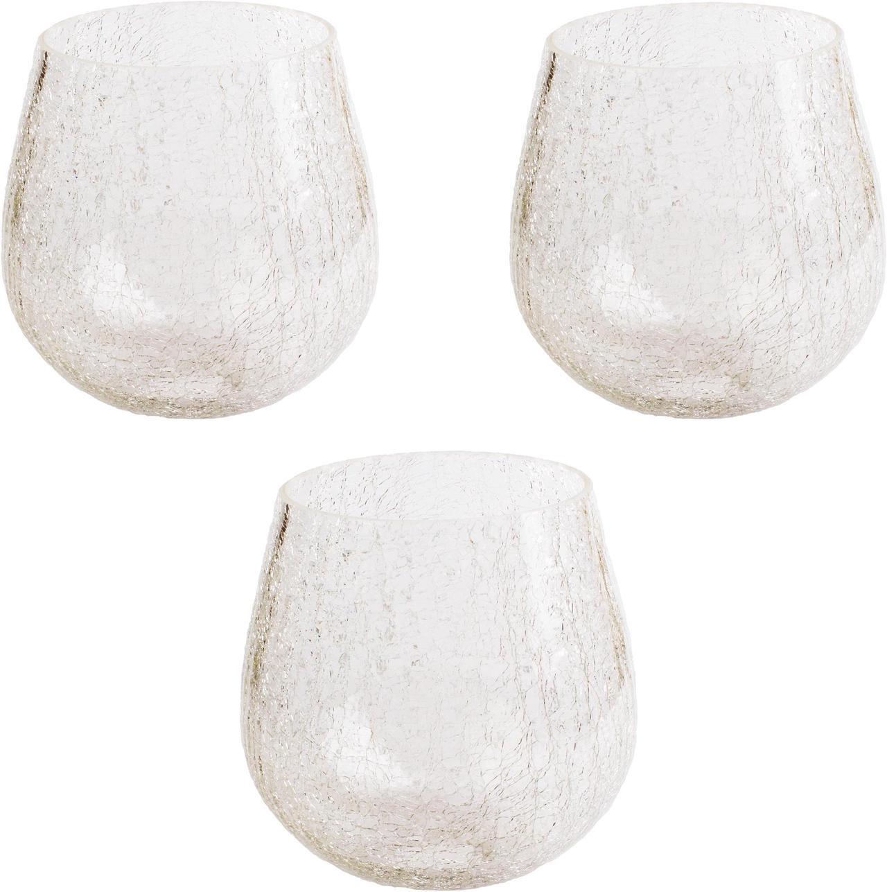 Main image of Crackle Glass Shade, LEDupdates 3 Pack Clear Globe Crack Finish for Light Fixture Lamp Glass replacement 15/8 fitter