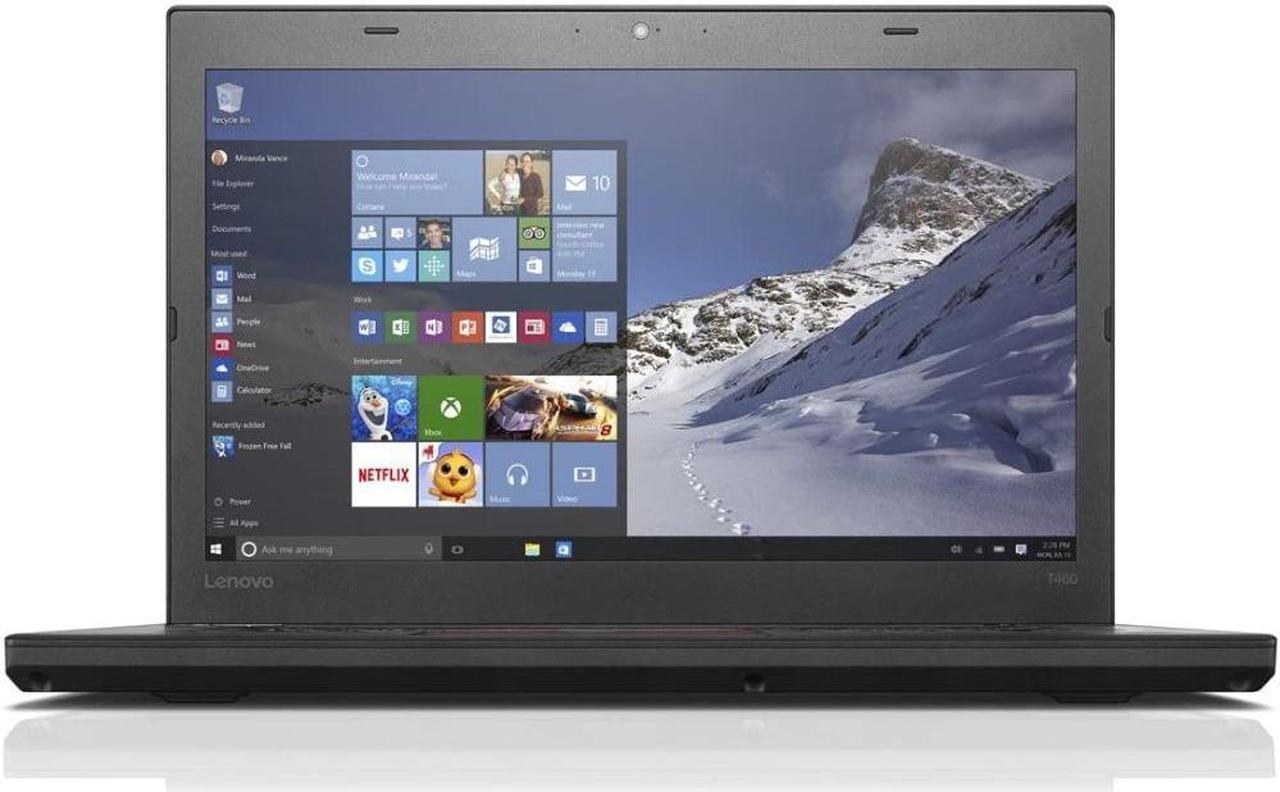 Lenovo ThinkPad T460 14.0-in Laptop - Intel Core i5 6300U 6th Gen 2.40 GHz 16GB 1TB SSD Windows 10 Pro 64-Bit - Webcam