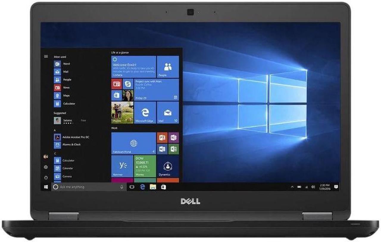 Main image of Dell Latitude 5480 14.0-in Laptop - Intel Core i5-6300U 2.40GHz 16GB 256GB SSD Windows 10 Pro 64-Bit - Webcam, Bluetooth, SmartCard Reader, Fingerprint Reader