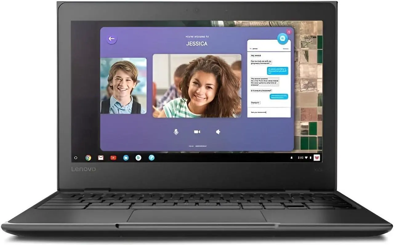 Alt view image 2 of 3 - Lenovo Chromebook 100e 81ER0002US 11.6-in Laptop - 4GB 32GB eMMC Chrome OS - Bluetooth, Webcam