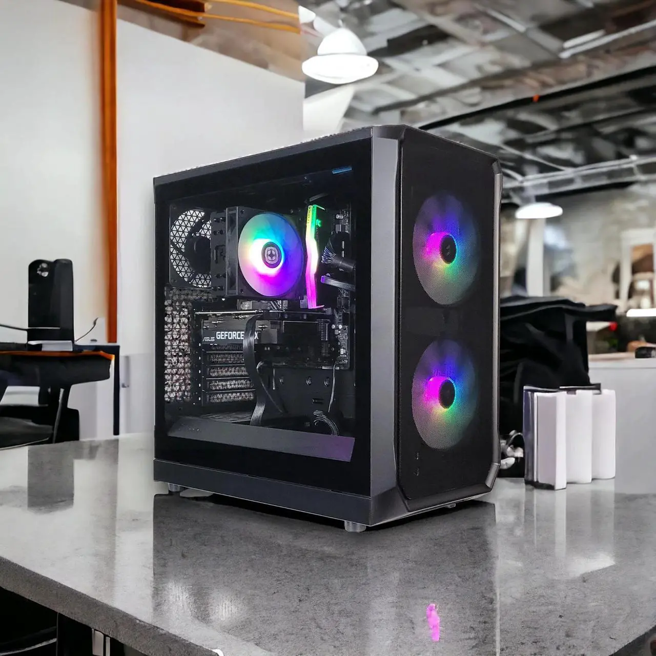 Alt view image 3 of 6 - XOTIC PC Focus Essential Gaming PC Desktop, Intel Cores i3-12100F 3.3 GHz (4.3GHz Turbo Boost), RTX 3050 6GB, 1TB SSD, 16GB RAM, 750W Gold PSU, Wi-Fi, Win 11 Home