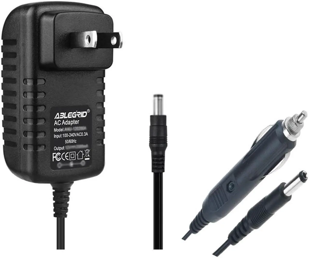 Main image of ABLEGRID AC + Car Adapter for Nextbase SDV185-S Portable DVD Player Power Supply Cord Switching Power Lead Battery