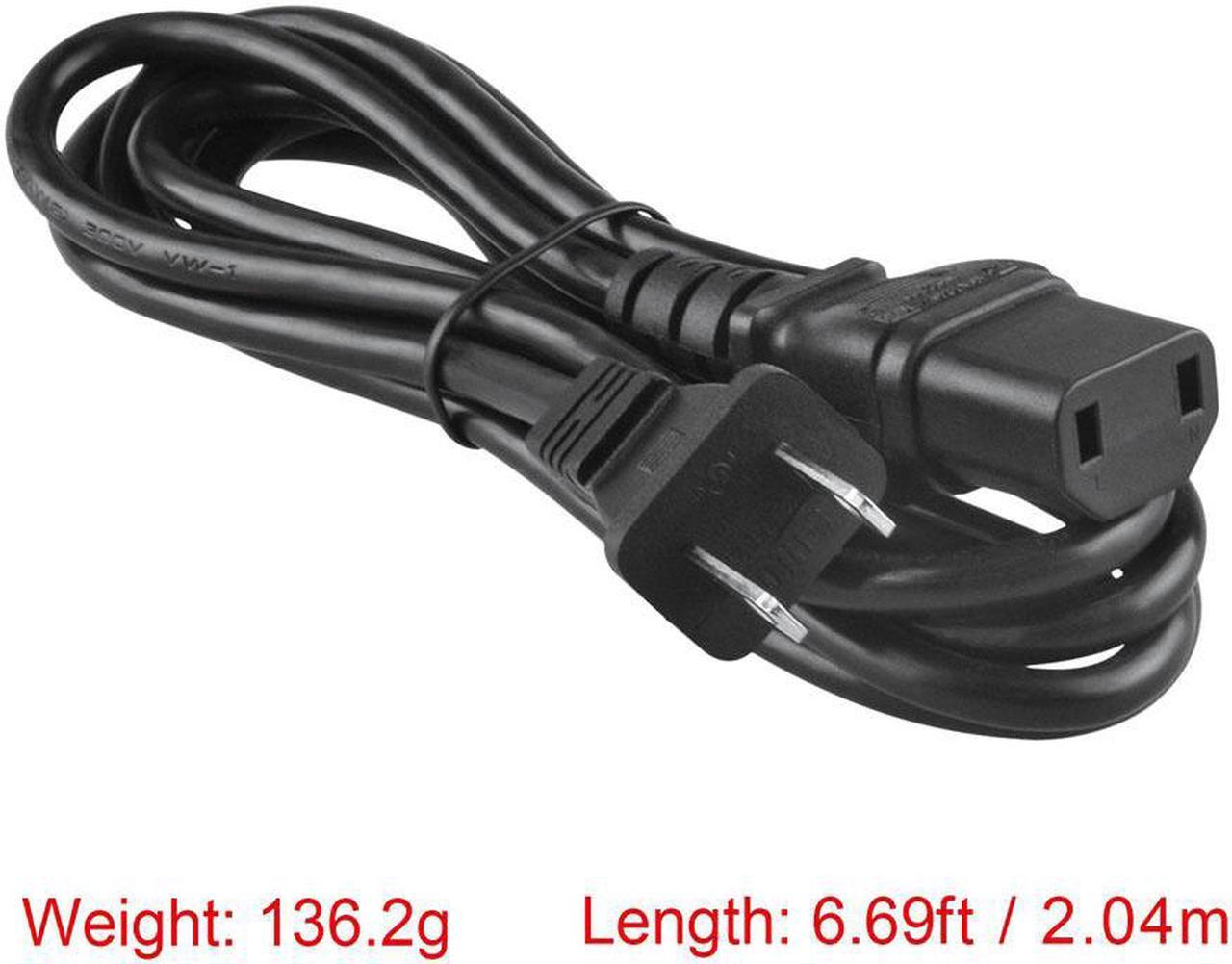 Alt view image 2 of 3 - ABLEGRID UL Listed 6.6ft 2-Prong Power Cord Cable Lead for Rotel RSX-1067 RSX-1550 RX-975 DVD player