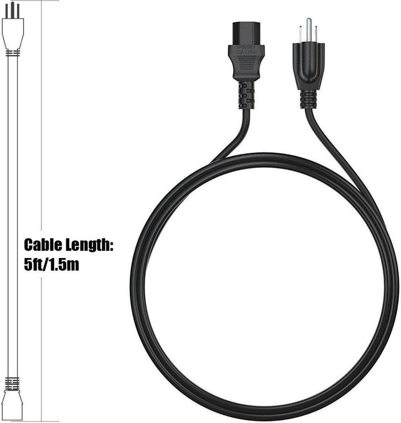 Alt view image 3 of 4 - ABLEGRID 5ft/1.5m UL Listed AC IN Power Cord Cable Outlet Plug Lead for Panasonic VIERA TC-P50VT20 TC-P54G20 TC-P50G20 TC-P54S2 TC-P50S2 TC-P46S2 TC-P42S2 TC-P50U2 Plasma HD TV