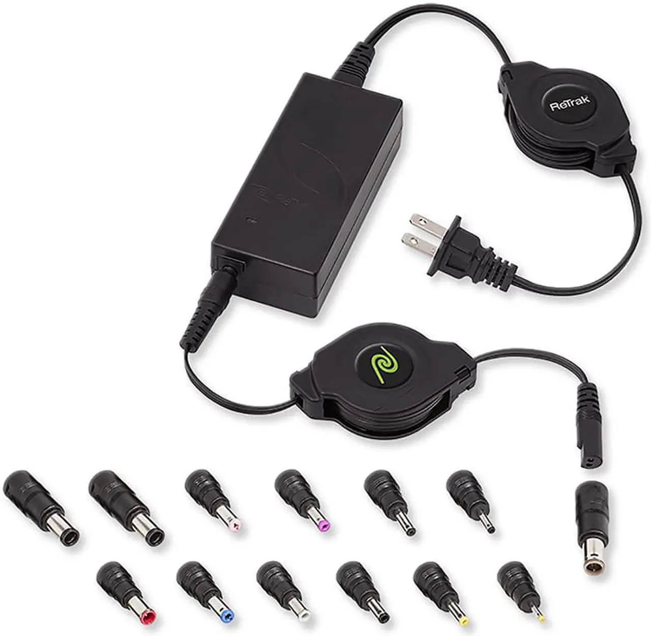 Main image of Retrak Retractable Universal Ultrabook Notebook Netbook Wall Charger Black Wall Chargers