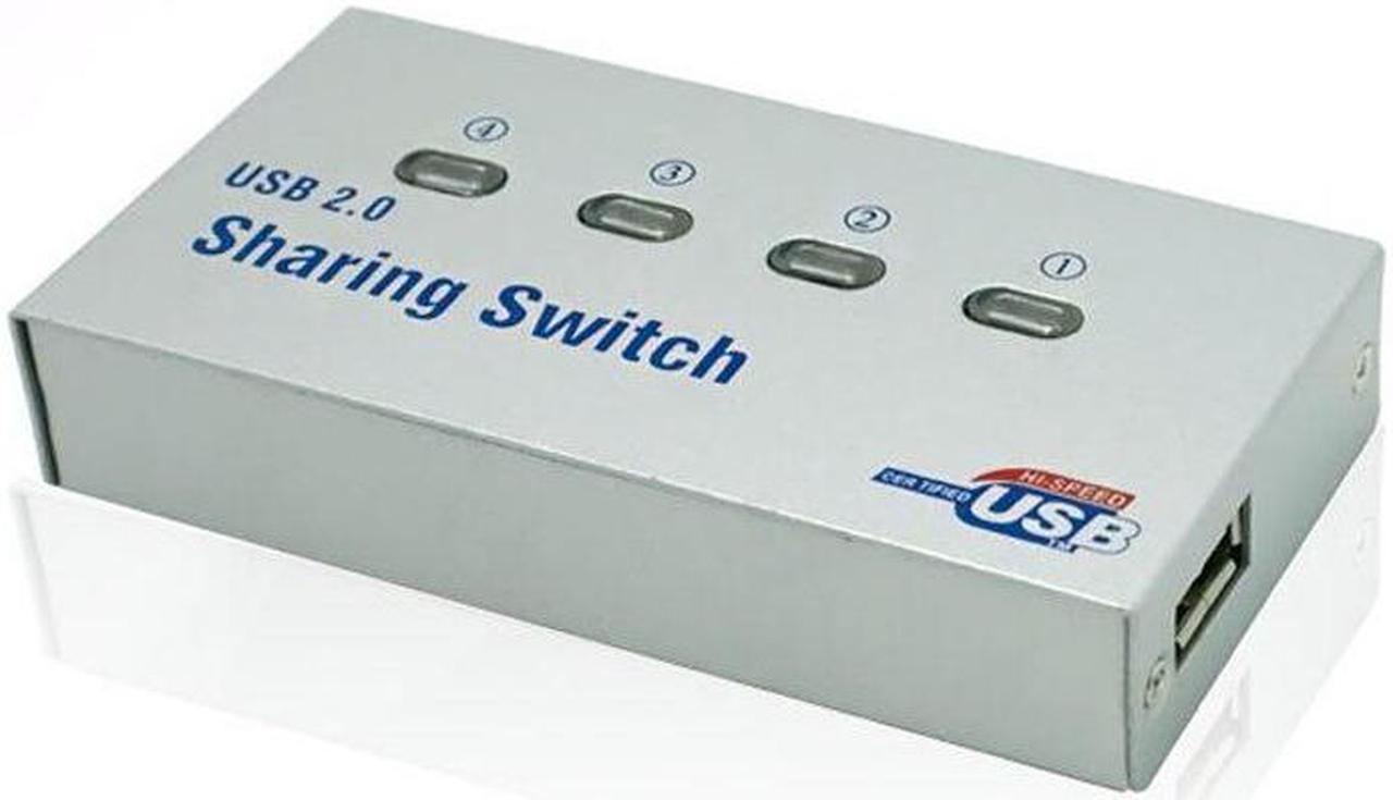 Easy Install 4 Ports USB 2.0 Switch High Speed USB Sharing Switcher For Printers Scanners