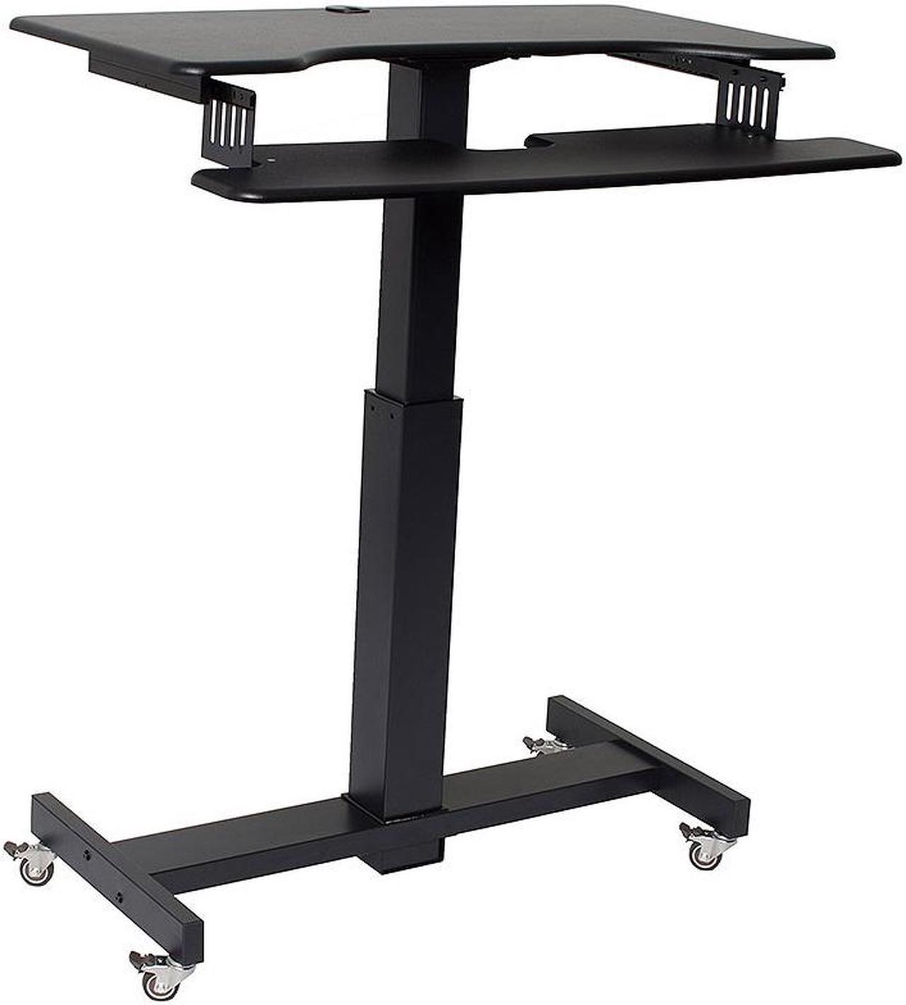 Rocelco 40" Wide Mobile Sit-to-Stand Desk (Black)