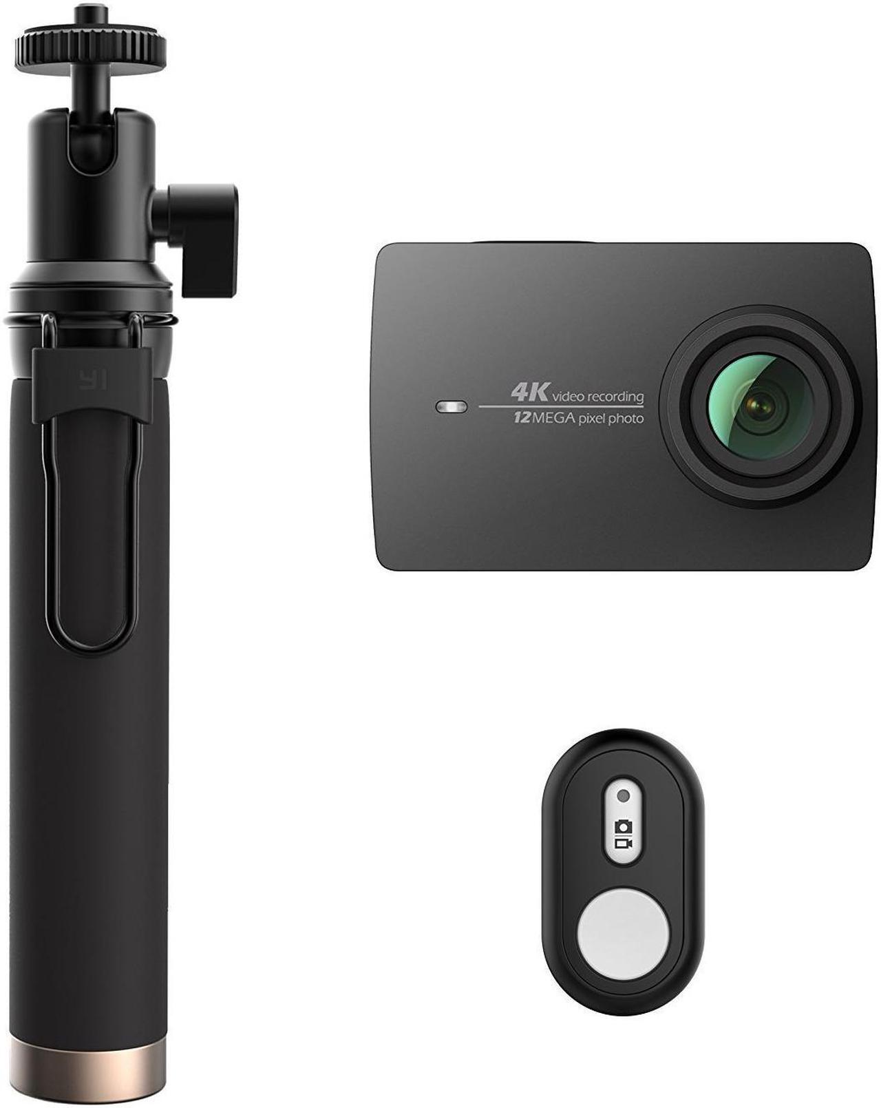 Main image of YI 4K Action Camera with Selfie Stick & Bluetooth Remote (US Edition) Night Black