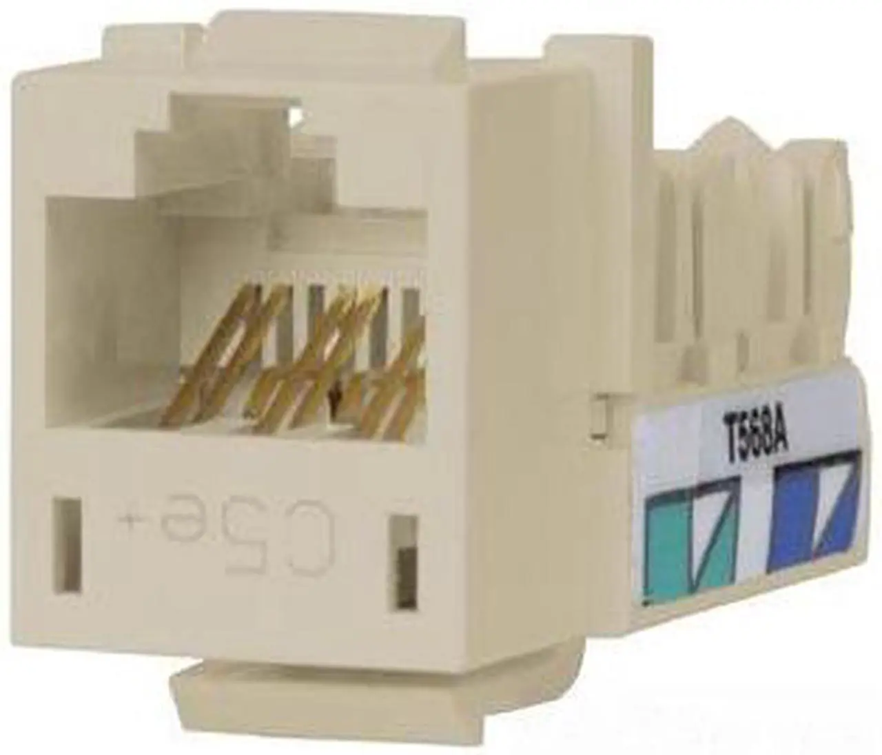 Alt view image 4 of 6 - Hubbell Premise Wiring Jack,Office White,Cat5e,Rj45 HAWA HXJ5EOW
